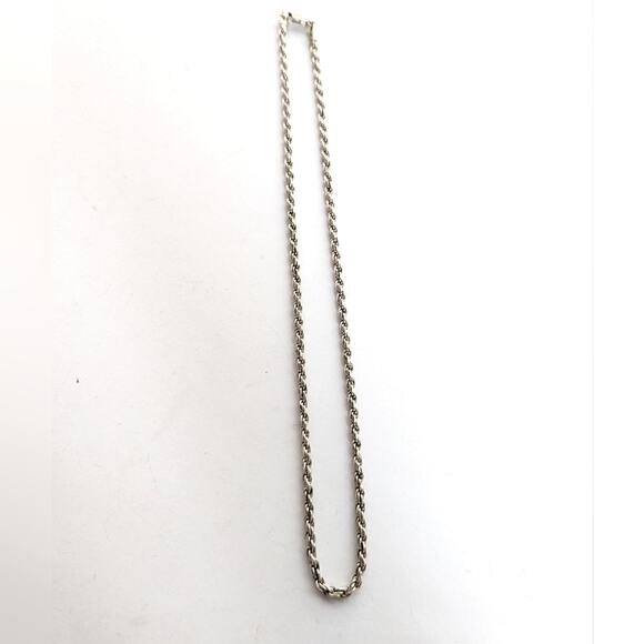 Vintage Classic Italy 925 Sterling Silver Unisex Rope Chain Necklace 18" - Picture 2 of 5